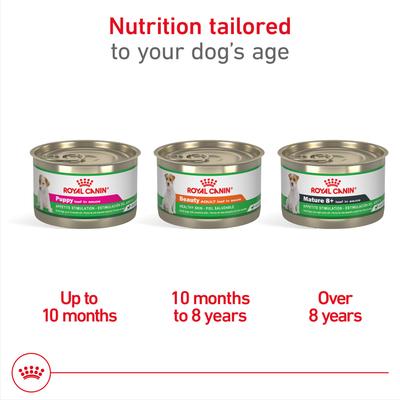 Show full view: Royal Canin Canine Health Nutrition Puppy Appetite Stimulation Loaf in Sauce Wet Dog Food, 5.2-oz can, case of 12 slide 6 of 12