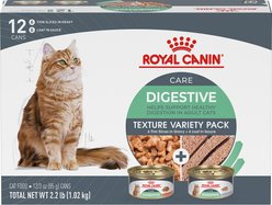 Royal Canin Feline Care Nutrition Adult Digestive Care Texture Variety Pack Wet Cat Food, 3-oz can, case of 12