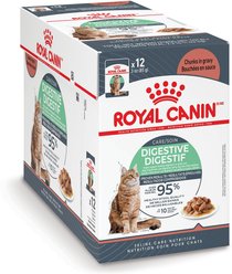 Royal Canin Feline Care Nutrition Digestive Care Adult Chunks in Gravy Pouch Cat Food, 3-oz, case of 12