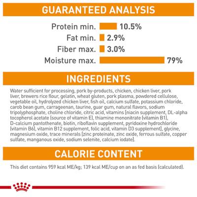 Show full view: Royal Canin Feline Care Nutrition Hair & Skin Care Loaf Pate Wet Cat Food, 5.1-oz can, case of 24 slide 8 of 12