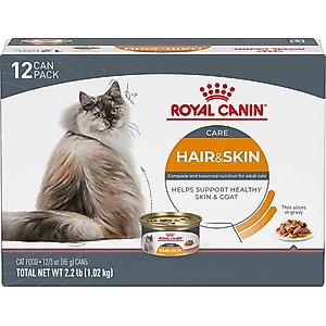 Royal Canin Feline Care Nutrition Hair & Skin Care Thin Slices in Gravy Canned Cat Food, 3-oz can, case of 12