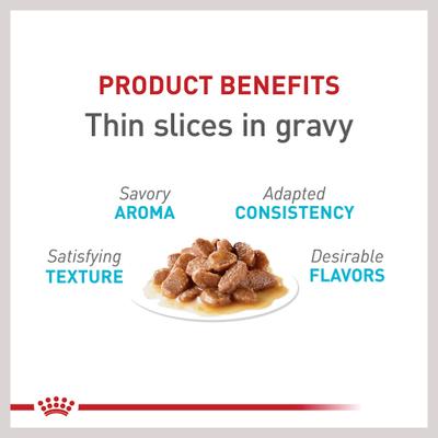 Show full view: Royal Canin Feline Care Nutrition Urinary Care Thin Slices in Gravy Wet Cat Food, 3-oz can, 12 count slide 4 of 12