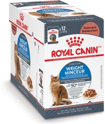 Royal Canin Feline Care Nutrition Weight Care Adult Chunks in Gravy Pouch Cat Food, 3-oz, case of 12
