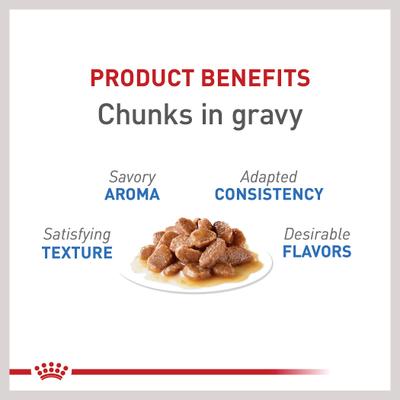 Show full view: Royal Canin Feline Care Nutrition Weight Care Adult Chunks in Gravy Pouch Cat Food, 3-oz, case of 12 slide 4 of 11