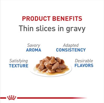 Show full view: Royal Canin Feline Care Nutrition Weight Care Adult Thin Slices in Gravy Wet Cat Food, 3-oz can, case of 24 slide 4 of 12