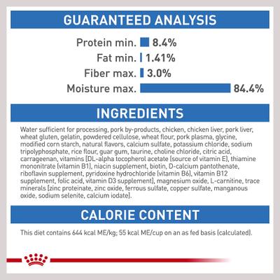 Show full view: Royal Canin Feline Care Nutrition Weight Care Adult Thin Slices in Gravy Wet Cat Food, 3-oz can, case of 24 slide 8 of 12