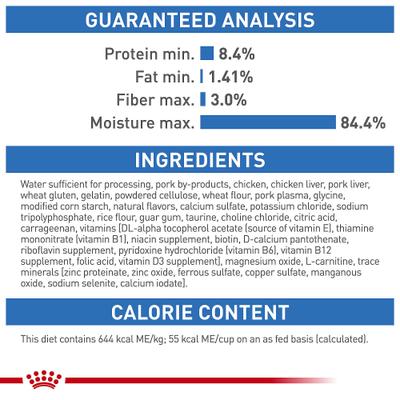Show full view: Royal Canin Feline Care Nutrition Weight Care Adult Thin Slices in Gravy Wet Cat Food, 3-oz, case of 6 slide 8 of 12