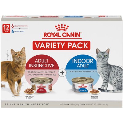 Royal Canin Royal Canin Feline Health Nutrition Adult Indoor & Instinctive Wet Cat Food Variety Pack, 3-oz can, 12 count
