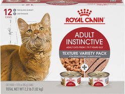 Royal Canin Feline Health Nutrition Adult Instinctive Variety Pack Pate Wet Cat Food, 3-oz can, case of 12