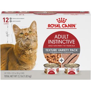 Royal Canin Feline Health Nutrition Adult Instinctive Variety Pack Pate Wet Cat Food, 3-oz can, case of 12
