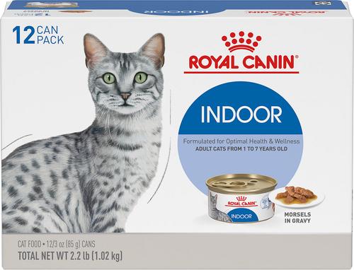 Show full view: Royal Canin Feline Health Nutrition Indoor Adult Morsels in Gravy Canned Cat Food, 3-oz can, case of 12 slide 1 of 10