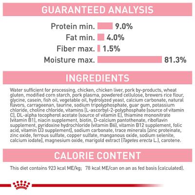 Show full view: Royal Canin Feline Health Nutrition Mother & Babycat Ultra Soft Mousse in Sauce Wet Cat Food, 3-oz can, case of 24 slide 8 of 14