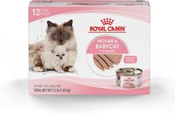 Royal Canin Feline Health Nutrition Mother & Babycat Ultra Soft Mousse in Sauce Wet Cat Food, 3-oz can, pack of 12