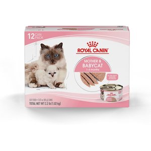 Royal Canin Feline Health Nutrition Mother & Babycat Ultra Soft Mousse in Sauce Wet Cat Food, 3-oz can, pack of 12