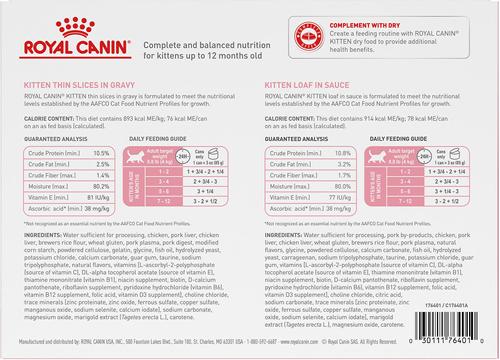 Show full view: Royal Canin Feline Health Nutrition Variety Pack Wet Kitten Food, 3-oz can, case of 12 slide 3 of 12