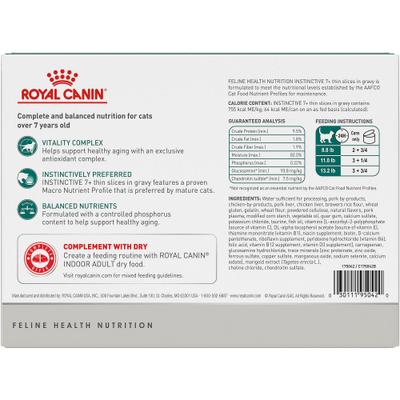 Show full view: Royal Canin Instinctive 7+ Thin Slices in Gravy Wet Cat Food, 3-oz can, case of 12 slide 3 of 9