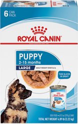 Royal Canin Size Health Nutrition Large Puppy Thin Slices in Gravy Wet Dog Food, 13-oz can, case of 6 slide 1 of 9
