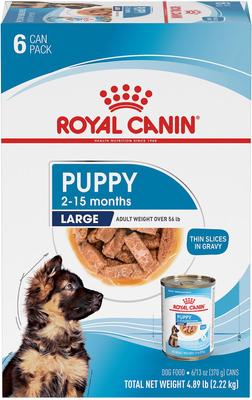 Show full view: Royal Canin Size Health Nutrition Large Puppy Thin Slices in Gravy Wet Dog Food, 13-oz can, case of 6 slide 1 of 12