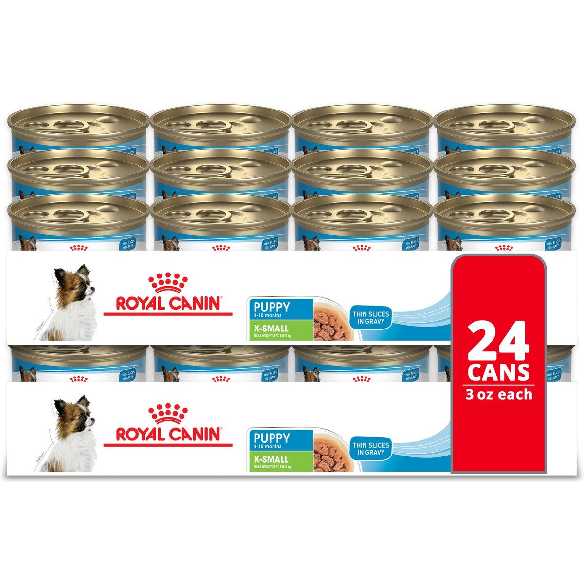 Royal Canin Size Health Nutrition X-Small Puppy Thin Slices in Gravy Wet Dog Food, 3-oz, case of 24