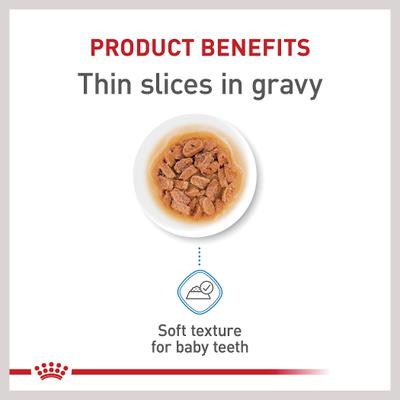 Show full view: Royal Canin Size Health Nutrition X-Small Puppy Thin Slices in Gravy Wet Dog Food, 3-oz, case of 24 slide 4 of 11