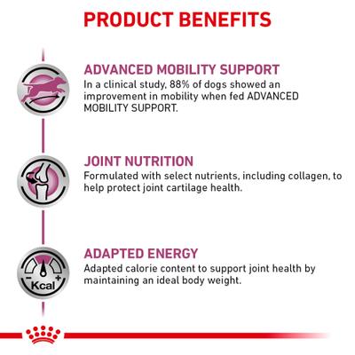 Show full view: Royal Canin Veterinary Diet Adult Advanced Mobility Support Dry Dog Food, 26.4-lb bag slide 6 of 12