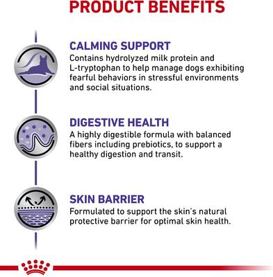 Show full view: Royal Canin Veterinary Diet Adult Calm Small Breed Dry Dog Food, 8.8-lb bag slide 4 of 11