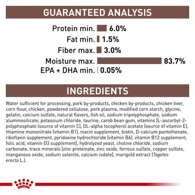 Show full view: Royal Canin Veterinary Diet Adult Gastrointestinal Moderate Calorie Thin Slices in Gravy Canned Cat food, 3-oz, case of 24 slide 7 of 12