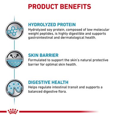 Show full view: Royal Canin Veterinary Diet Adult Hydrolyzed Protein Loaf Wet Dog Food, 13.7-oz can, 12 count slide 4 of 12