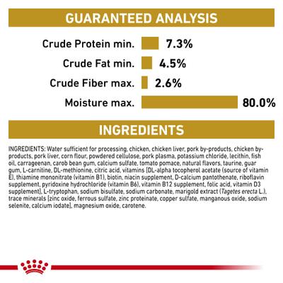 Show full view: Royal Canin Veterinary Diet Urinary SO Aging 7+ Loaf in Sauce Wet Dog Food, 5.2-oz can, case of 24 slide 6 of 12