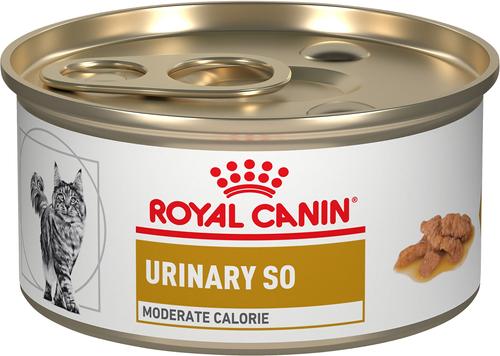 Show full view: Royal Canin Veterinary Diet Adult Urinary SO Moderate Calorie Morsels in Gravy Canned Cat Food, 3-oz, case of 24 slide 1 of 13