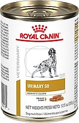 Royal Canin Veterinary Diet Adult Urinary SO Moderate Calorie Thin Slices In Gravy Wet Dog Food, 12.5-oz can, case of 12