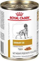 Royal Canin Veterinary Diet Adult Urinary SO Moderate Calorie Thin Slices In Gravy Wet Dog Food, 12.5-oz can, case of 24