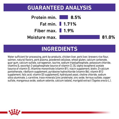 Show full view: Royal Canin Veterinary Diet Weight Control Loaf in Sauce Wet Cat Food, 5.1-oz can, case of 24 slide 7 of 12