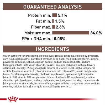 Show full view: Royal Canin Veterinary Diet Gastrointestinal Fiber Response Thin Slices in Gravy Wet Cat Food, 3-oz can, case of 24 slide 8 of 12