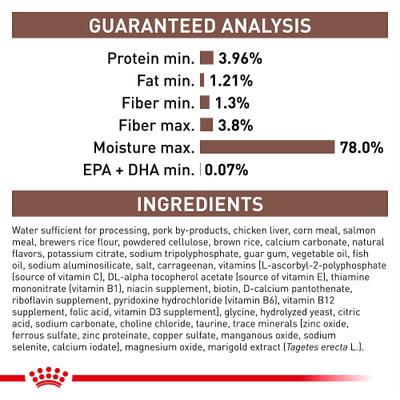 Show full view: Royal Canin Veterinary Diet Gastrointestinal High Fiber Loaf in Sauce Wet Dog Food, 13.5-oz can, case of 24 slide 7 of 12