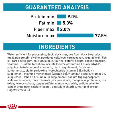 Show full view: Royal Canin Veterinary Diet Selected Protein Pea & Duck Formula Adult Wet Cat Food, 5.1-oz can, case of 24 slide 7 of 12