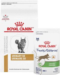 Royal Canin Veterinary Diet Urinary SO Dry Cat Food + Treats