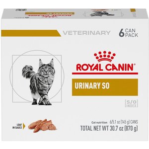 Royal Canin Veterinary Diet Urinary SO Loaf Pate Adult Wet Cat Food, 5.1-oz can, pack of 6