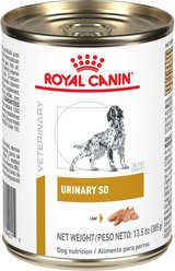 Royal Canin Veterinary Diet Adult Urinary SO Loaf Pate Wet Dog Food, 13.5-oz can, case of 12
