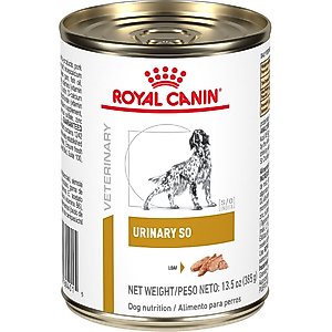 Royal Canin Veterinary Diet Adult Urinary SO Loaf Pate Wet Dog Food, 13.5-oz can, case of 12