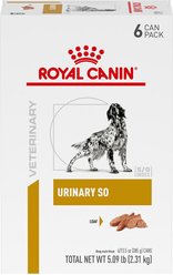 Royal Canin Veterinary Diet Adult Urinary SO Loaf Pate Wet Dog Food, 13.5-oz can, case of 6