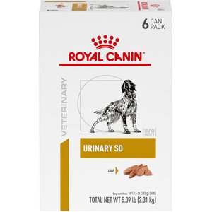 Royal Canin Veterinary Diet Adult Urinary SO Loaf Pate Wet Dog Food, 13.5-oz can, case of 6