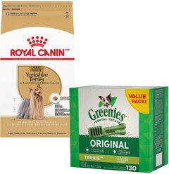 Royal Canin Yorkshire Terrier Adult Dry Food + Greenies Teenie Dental Dog Treats