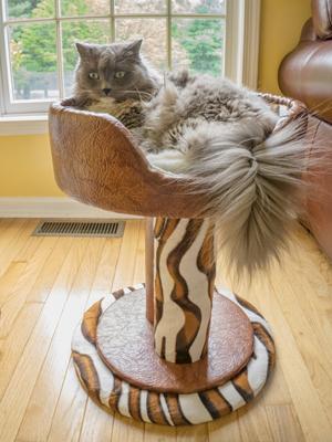 Show full view: Royal Cat Boutique Hybernest Deluxe Luxury Bolster Cat Bed, Honey Sahara slide 6 of 7