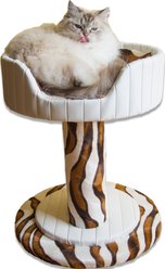 Royal Cat Boutique Hybernest Deluxe Luxury Bolster Cat Bed, Ivory Sahara slide 1 of 3