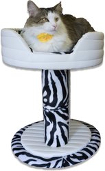 Royal Cat Boutique Hybernest Deluxe Luxury Bolster Cat Bed, Ivory Zebra
