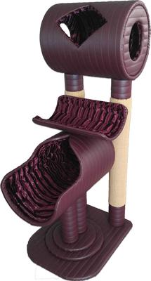 Show full view: Royal Cat Boutique Luxury 54-in Faux-Leather Cat Tower, Burgundy  slide 3 of 4