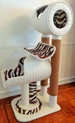 Show full view: Royal Cat Boutique Luxury 54-in Faux-Leather Cat Tower, White slide 2 of 2