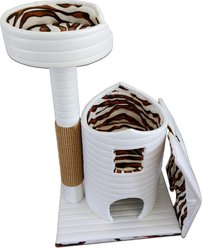 Royal Cat Boutique Queen's Kastle Luxury 41-in Faux-Leather Cat Condo, White slide 2 of 3