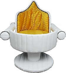 Royal Cat Boutique Royal Davenport Luxury Bolster Dog & Cat Bed, Ivory Gold